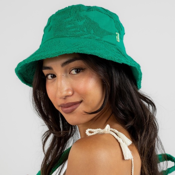 Rip Curl Sun Rays Terry Bucket Hat - Green - Picture 1 of 8